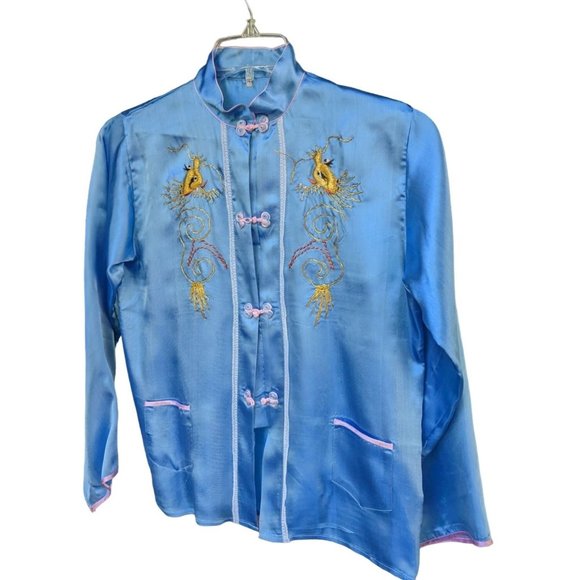 Vintage Chinese Loungewear 3 Pieces Robe Top Pants Dragon...